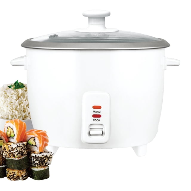 Hauz - Cuiseur à Riz Électrique, Casserole Intérieure Antiadhésive, Capacité de 6 Tasses, Blanc