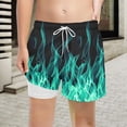 thumbnail image 2 of Maillot de Bain Garçon Uni avec Doublure de Compression Short de Bain Extensible Vert 5T/5 A-6 A, 2 of 4