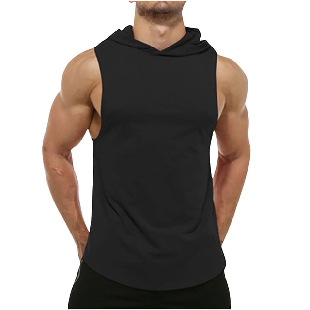 Timegard Tank Tops Men Athletic Comfy Solid Color Hoodies Pullover Casual Sleeveless Tee Shirts Summer