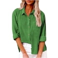 thumbnail image 1 of Timegard Chemises à Manches Longues pour Femmes Grande Taille en Coton et Lin Hauts Légers Automne Décontracté Blouse Ample, 1 of 8
