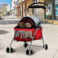 thumbnail image 3 of NiamVelo Poussette pour Chien Pliable Poussette pour Chat avec 4 Roues Poussette Portable pour Toutou avec Porte-Gobelets, Rouge, 3 of 7