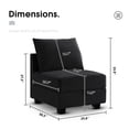thumbnail image 3 of HONBAY Module Central pour Canapé Sectionnel Modulaire Fauteuil d'Appoint Sans Accoudoirs avec Siège de Rangement Velours Noir, 3 of 5