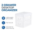 thumbnail image 2 of Gracious Living Ensemble de Tiroirs Organisateur de Bureau et de Comptoir à 2 Tiroirs, Blanc/transparent, 2 of 12