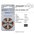 thumbnail image 2 of PowerOne Size 312 Hearing Aid Batteries - 50 x 6 packs = 300 pcs., 2 of 6