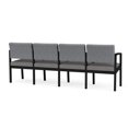 thumbnail image 5 of Lenox Steel Reception Waiting 4-Seat Chair / Black Steel / Gray / Gray, 5 of 5