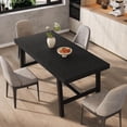 thumbnail image 2 of EDTara 62.99" Large Dining Table for 4–6, Rustic Wood Top with Sturdy Black Metal Legs, Industrial Rectangular Table for Kitchen, Dining Room & Living Room, 2 of 8