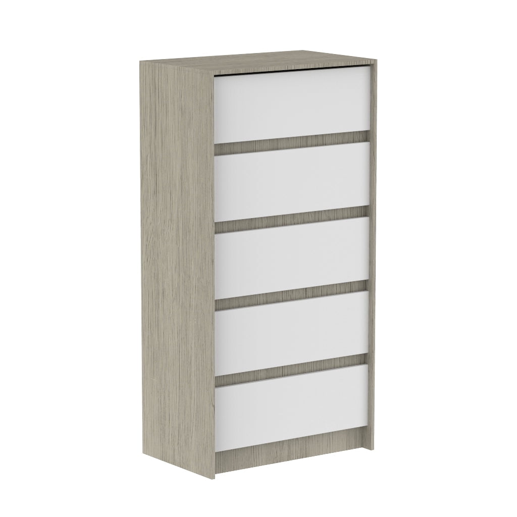 Boobeyeh Alex 5 Drawer Chest White Grey – Kids & Baby Dresser Canada