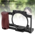 thumbnail image 3 of Camera Cage ZV1 Aluminum Video Rig W/1/4 Inch Screw Holes Cold Shoe Mount Wooden Handle for Microphone Light, 3 of 7