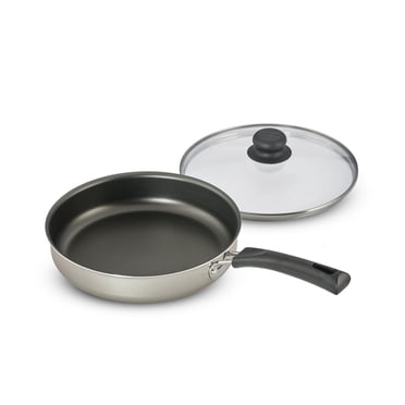 Tramontina Simple Cooking 10 in Nonstick Covered Deep Sauté Pan – Champagne