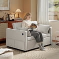 thumbnail image 2 of HOMCOM Sofa Bed, Pull Out Sleeper Sofa w/ USB Charging, Adjustable Backrest, 2 of 10