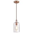 thumbnail image 1 of Westinghouse Lighting 6371500 Mini Suspension avec Verre Texturé Transparent - Cuivre Lavé, 1 of 4