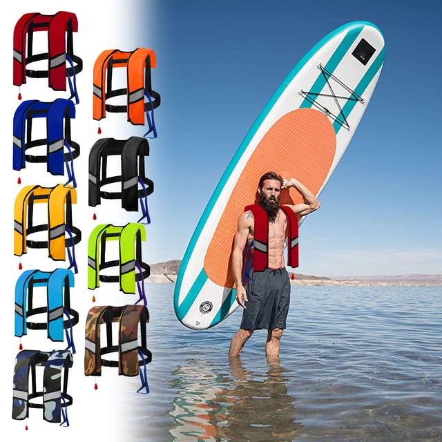 COM1950s Life Jackets for Adults, Life Vests for Adults, Manual Inflatable Life Jacket Outdoor Adult Fishing Manual Air Expandable Life Jacket Vests, Adult Life Jackets, Adult Life Jackets