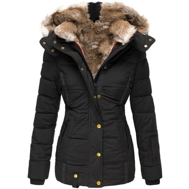EGNMCR Womens Plaid Shacket Jacket, Long Sleeve Button Down Fleece Hooded Jackets, Warm Coat Womens Winter Lapel Button Long Trench Coat Jacket Ladies Overcoat Outwear women coat