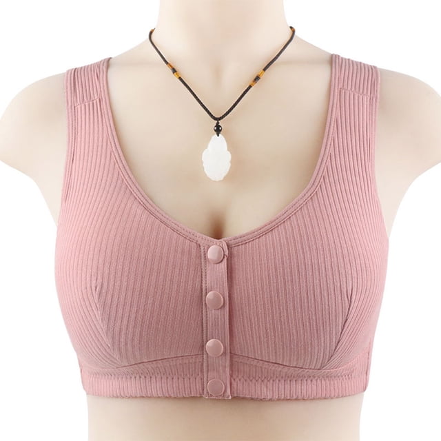 zanvin Daisy Bra for Seniors, Front Snap Closure Bras, Front Snaps Daisy Bra, Pink, 42