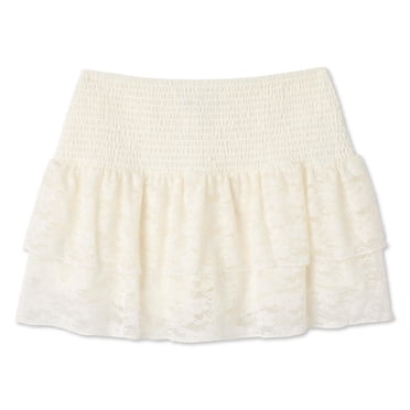 Jupe-short étagée en dentelle No Boundaries pour femmes