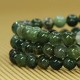 thumbnail image 4 of Bracelet Extensible Unisexe en Perles Rondes de 6 mm en Agate Mousse Naturelle, 4 of 5