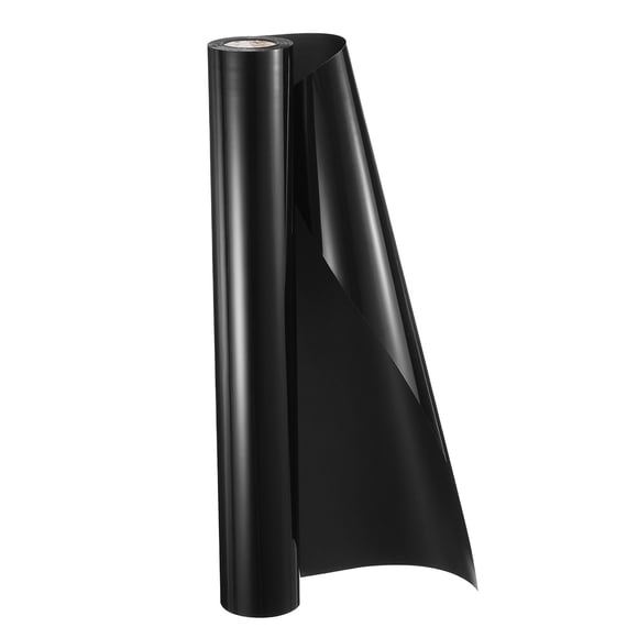 Unique Bargains HTV Heat Transfer Vinyl 11.8" x 15ft PU Bright Black Iron on Vinyl for All Cutter Machine, Easy to Cut & Weed