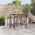 thumbnail image 1 of vidaXL Bar Table with Glass Top Black 110x70x110 cm Poly Rattan, 1 of 4