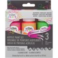 thumbnail image 1 of Testors Craft Acrylic Paint Set 3/Pkg-Fluorescent, 1 of 1