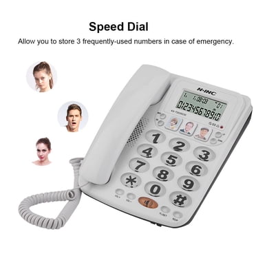 Rdeghly 2-line Corded Phone with Speakerphone Speed Dial Corded Phone with Caller ID for Home/Office,Corded Phone with Speakerphone, 2-line Corded Telephone