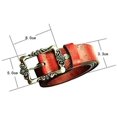 thumbnail image 4 of ORUYROP White Retro Leather Pin Buckle Belt Flower Print Designer Belt for Women, 4 of 5