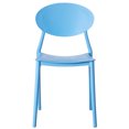thumbnail image 2 of Chaise de Salle à Manger Extérieure en Plastique Moderne avec Dossier Ovale Ouvert, Bleu Ensemble de 2, 2 of 7