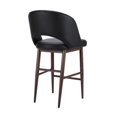 thumbnail image 3 of Executive Stool with PU Upholstery and Walnut Metal Frame – High Back Stool with Foot Rest, Mid-Century Style, Comfortable and Sturdy Seating for Offices and Modern Spaces, 3 of 4