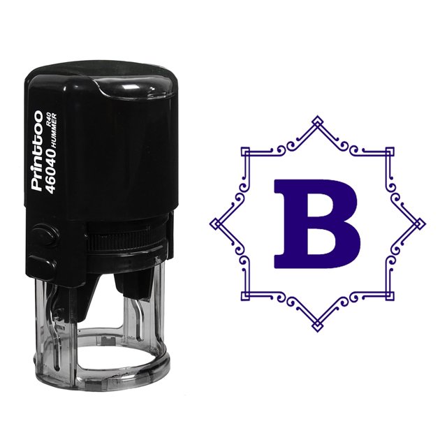 Printtoo R-40 Octogone Celtique Tourbillon Alphabet B Monogramme Auto Encrage Timbre en Caoutchouc Bureau Stationnaire