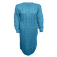 thumbnail image 3 of Robe Tricotée à Manches Longues pour Femmes Motif Crochet Unie Côtelée Robe Décontractée, 3 of 5