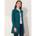 thumbnail image 3 of INSPIRE CHIC Manteau Trench d'Hiver pour Femme à Col Rabattu, Simple Boutonnage, Bleu Lac, L, 3 of 6