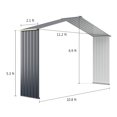 thumbnail image 3 of Costway Trousse d'Extension pour Remise de Rangement Extérieure pour Largeur de Remise de 11,2 Pi Gris, 3 of 5