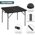 thumbnail image 3 of FDW 34-Inch Square Folding Outdoor Dining Table, Portable Adjustable Party & Wedding Table with Carry Handle, Black, 3 of 7