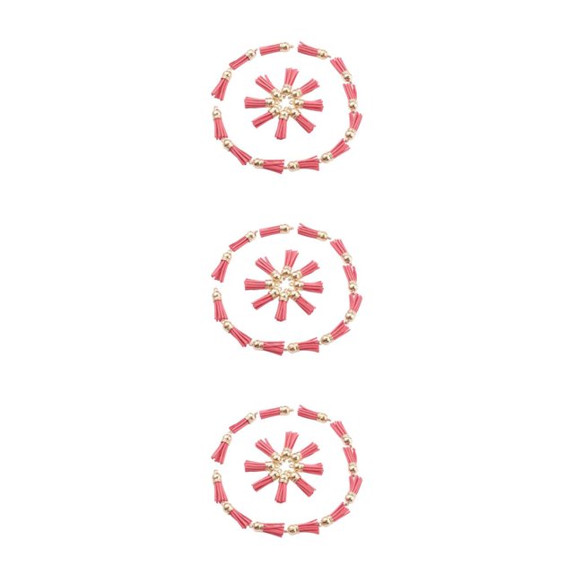 Ruiboury 100pack/lot Stand Out Unique Tassel DIY Tassel Accessory For Keychain Gifts pink-Gold 3Set