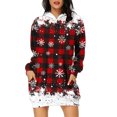 thumbnail image 2 of TIMIFIS Robe de Noël Moche pour Femmes Robe de Vacances à Manches Longues Père Noël Flocon de Neige Graphique Midi Robe Chandail Automne Hiver avec Poches, 2 of 6