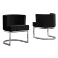 thumbnail image 1 of Velvet Black Accent Chair with Silver Chrome Base - 1 Chair, 1 of 4