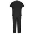 thumbnail image 3 of Women Scrub Sets, V Neck Medical Uniform Top with Pockets, Drawstring Scrub Pants, Nurse Uniform Sets for Work, Casual Two-Piece Outfits, 3 of 5