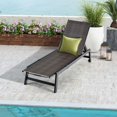 thumbnail image 1 of Costway 1PC Patio Galvanized Steel Chaise Lounge with Wheels Outdoor PE Rattan Recliner Chair, 1 of 8