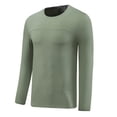 thumbnail image 2 of Styesk Mens Shirts Man Solid-Color-Drying Breathable Tight Fitting Base Sports Fitness Elastic Long Sleeve Round-Neck, 2 of 7