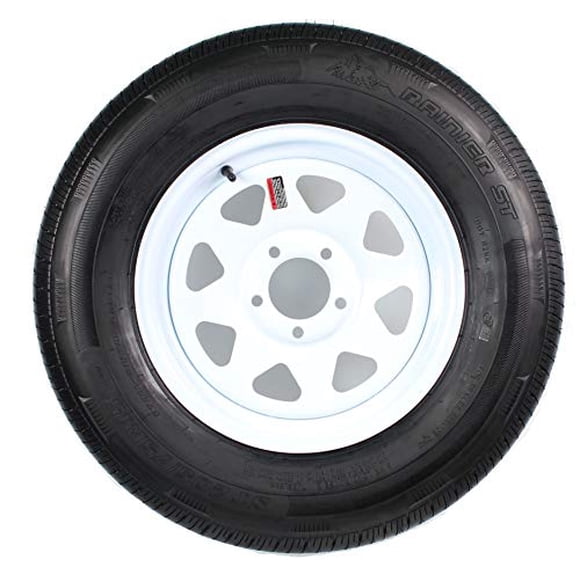 eCustomrim Pneu de Remorque Radial sur Jante Blanche ST225/75R15 Indice de Charge D 5 Écrous sur Roue à 4,5 Rayons - Garantie de 6 Ans avec Bord de Route Gratuit