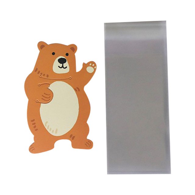 CEHVOM 10 Pack Cartoon Animal Food Creative Card Baking Packaging Bags Clearance