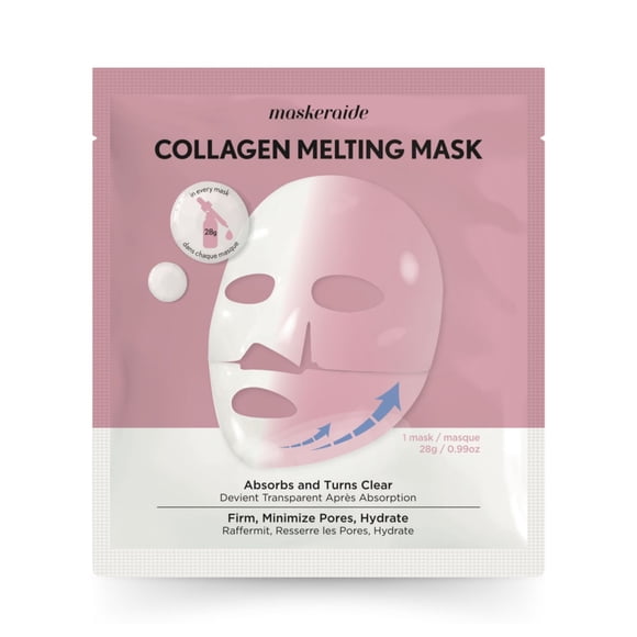 Maskeraide, Masque Hydrogel Hydratant, Raffermissant, Apaisant, Réducteur de Pores, Masque Fondant au Collagène