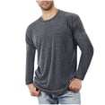 thumbnail image 1 of HAiming Chandails à Manches Longues pour Hommes, Décontractés, Couleur Unie, Col Rond, Chandail à Enfiler, Hauts de Base, Grande Taille, Pyjamas Doux, Vêtements de Détente, 1 of 5