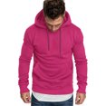 thumbnail image 2 of Yeahdor Men's Basic Long Sleeve Drawstring Hoodie Sweatshirt Casual Solid Color Pullover Tops Burgundy M, 2 of 3
