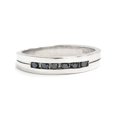 thumbnail image 2 of Mens 1/4 CT Treated Black Diamond Wedding Band Ring Solid 14K White Gold, 2 of 2