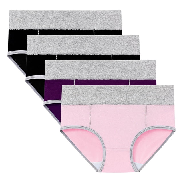 Culottes Menstruelles pour Femmes, 4 Pcs, Réutilisables, Anti-Fuites, Grande Taille, Culottes de Protection Post-Partum
