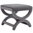 thumbnail image 1 of Modway Expound Velvet Upholstered Nailhead Trim Ottoman in Gray, 1 of 8