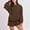 Brown, variant on TIMIFIS Women 2 Piece Outfits Sweatsuit Round-Neck Long Sleeve Tops Matching Shorts Sets Casual Cozy Tracksuit Set - Spring/Summer