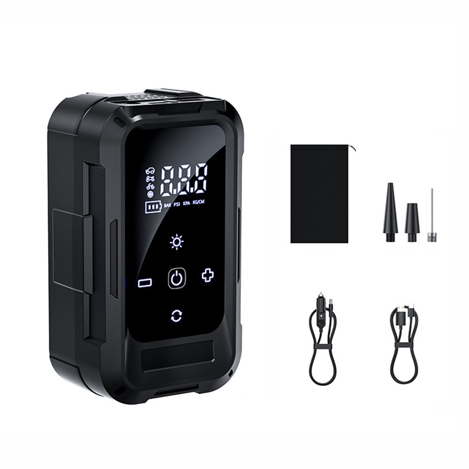 Multifunctional Vehicle Wireless Fast Inflator Pump Home Portable Inflator Usb Power Intelligent Digital Lcd Display Led Lighting For Car Tire Bicycle Ball Inflation Power Bank Use
