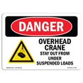 thumbnail image 1 of SignMission OS-DS-A-710-L-1782 7 x 10 in. OSHA Danger Sign - Overhead Crane Suspended Load, 1 of 1