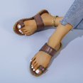 thumbnail image 3 of Women 2025 Casual Adjustable Hook Loop Sandals Summer Open Toe Slides Sandals Flat Sandal, 3 of 5